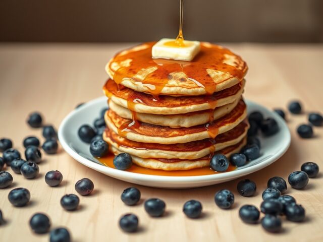 Pancakes met blauwe bessen
