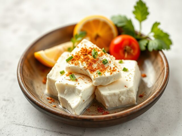 Paneer (doe het zelf Indiase kaas) — AI-gegenereerde illustratie