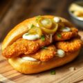 Pangasiusfilets met saus en broodjes