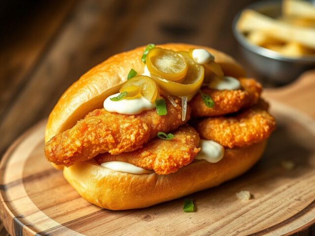 Pangasiusfilets met saus en broodjes