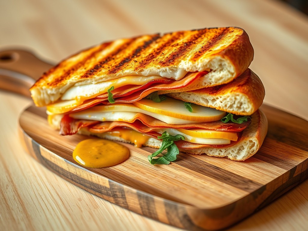Panini met kip en Maredsous Traditie, AI-gegenereerde illustratie