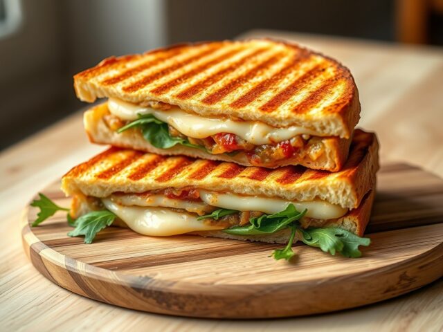 Panini met Milner kaas en rode pesto