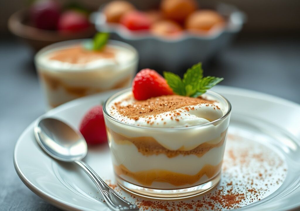 Panna Cotta comme Tiramisu, AI-gegenereerde illustratie