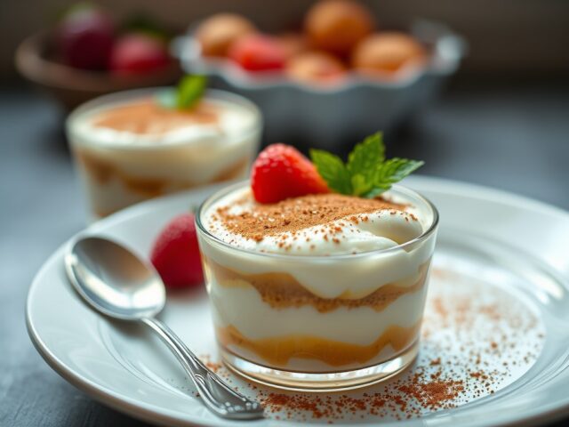 Panna Cotta comme Tiramisu — AI-gegenereerde illustratie