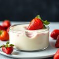 Panna cotta met aardbeien