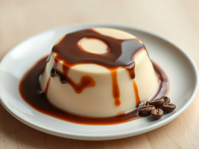 Panna cotta met koffie en chocoladesaus