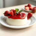 Panna cotta met rabarber