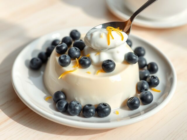 Panna cotta met yoghurt en citroen