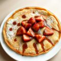 Pannenkoek met aardbeien