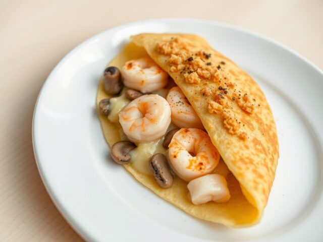 Pannenkoek met garnaaltjes