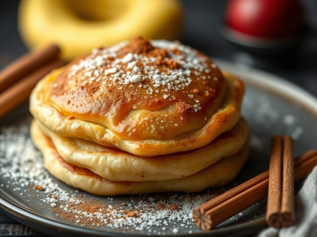 Pannenkoek met suiker en kaneel — AI-gegenereerde illustratie