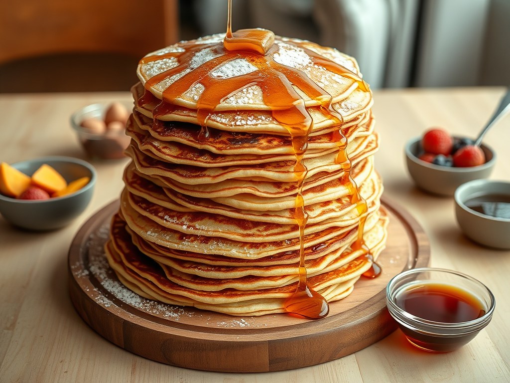 Pannenkoekenfeestmaaltijd, AI-gegenereerde illustratie