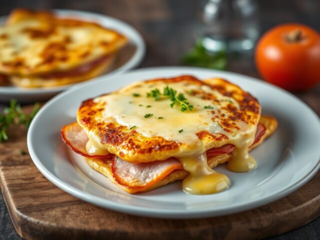 Pannenkoekenschotel ham kaas