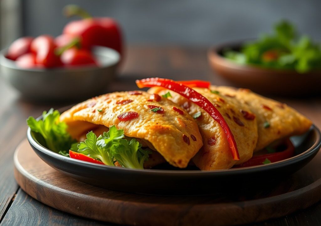 Pannenkoekjes met Chinese koolvulling, AI-gegenereerde illustratie