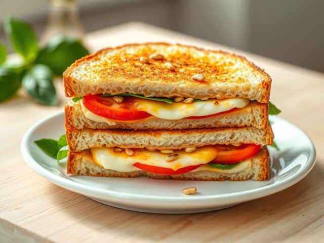 Pantosti met mozzarella en tomaat