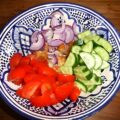 Panzanella met gegrilde asperges en tonijn
