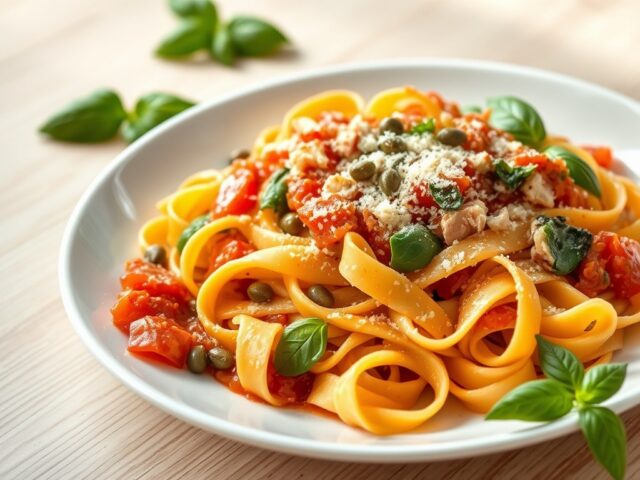 Pappardelle met tonijn