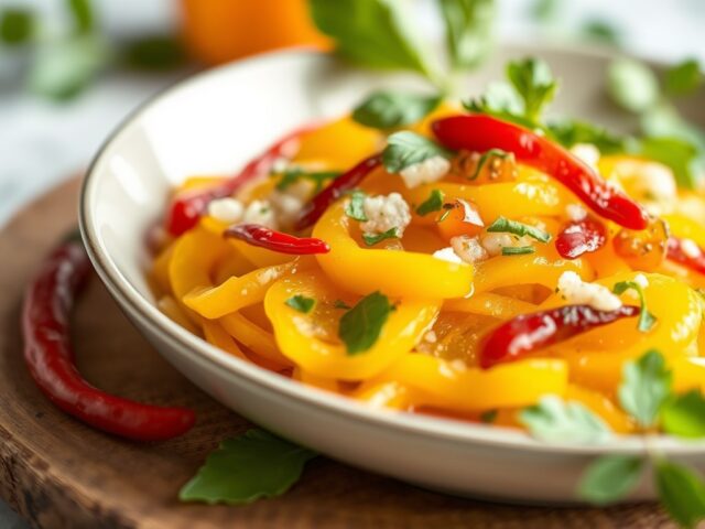 Paprika gembersalade — AI-gegenereerde illustratie