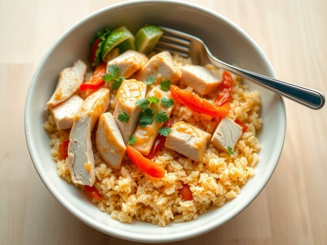 Paprika-kipsalade met chilidressing