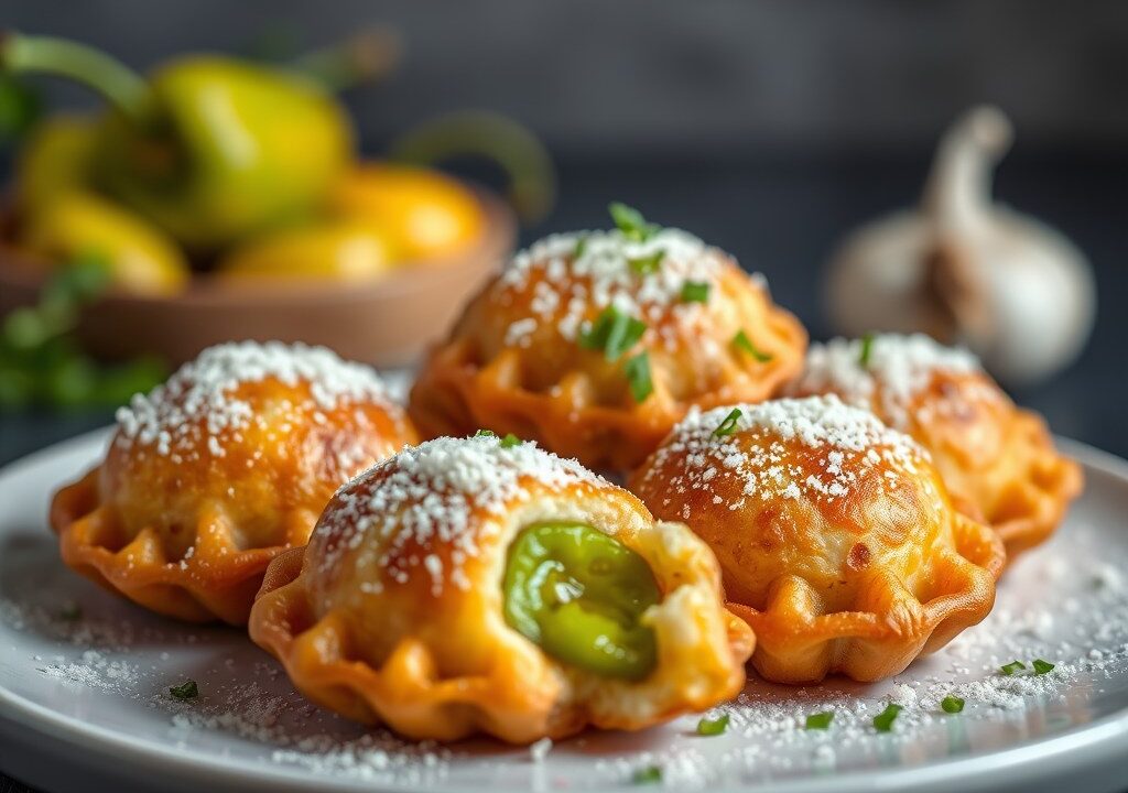 paprika-scampi-beignets, AI-gegenereerde illustratie