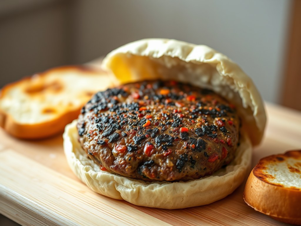 Paprikaburger, AI-gegenereerde illustratie