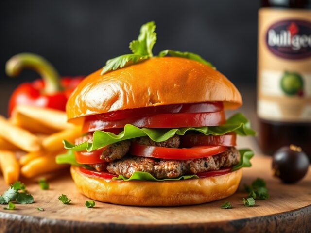 Paprikaburger — AI-gegenereerde illustratie