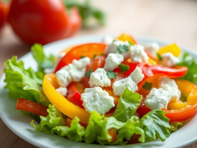 Paprikasalade met cottage cheese