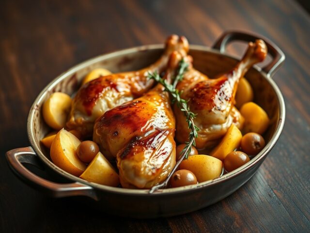 Parelhoenbouten met appelen en cider