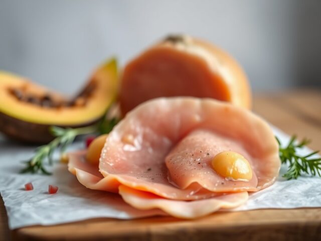 Parmaham met meloen — AI-gegenereerde illustratie