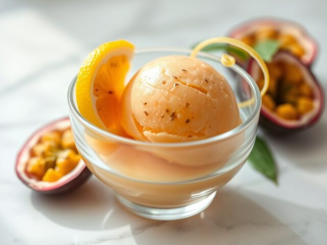 Passievruchten sorbet