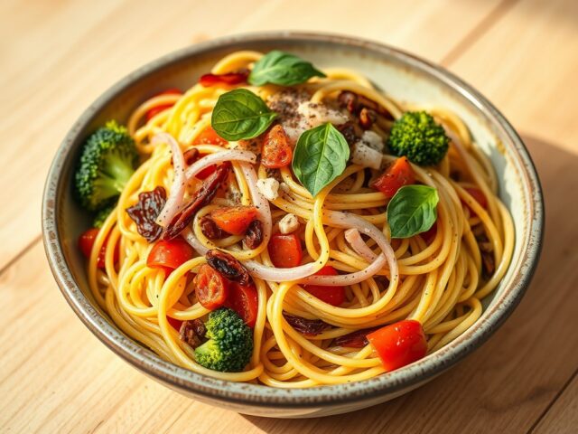 pasta broccoli en zongedroogde tomaten