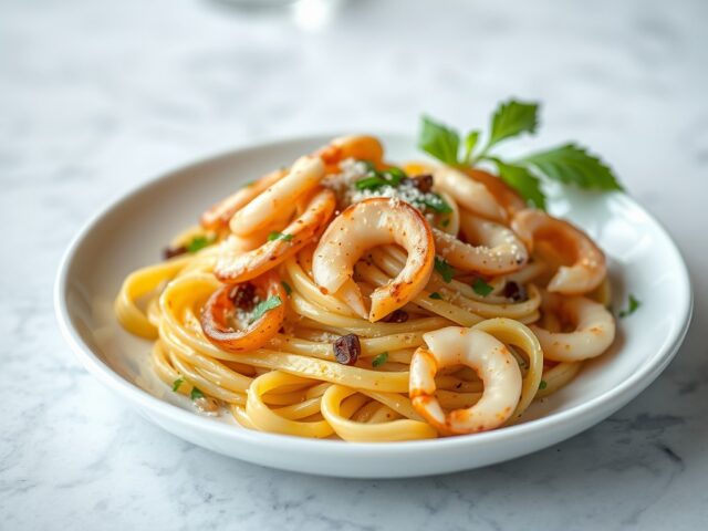 Pasta Calamari — AI-gegenereerde illustratie