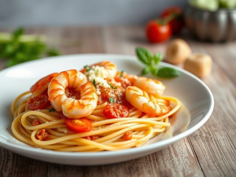 Pasta Garbourara (=Garnalen-Boursin-Arabiata)