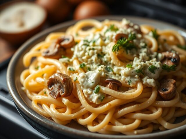 Pasta gorgonzola uit de oven