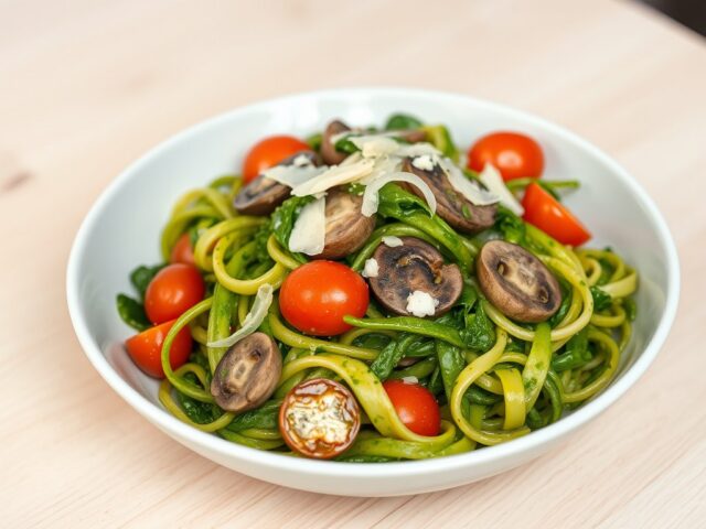 Pasta in spinazie