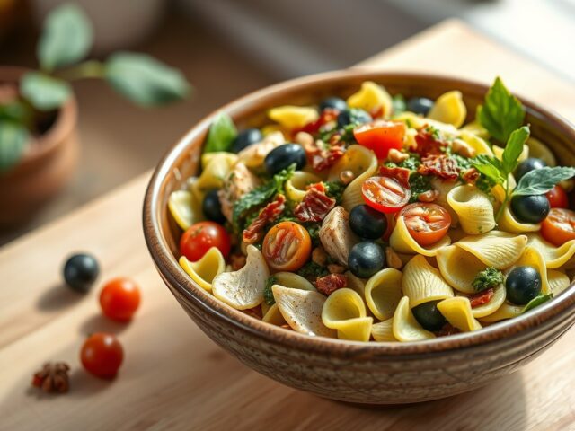 Pasta kip met pesto