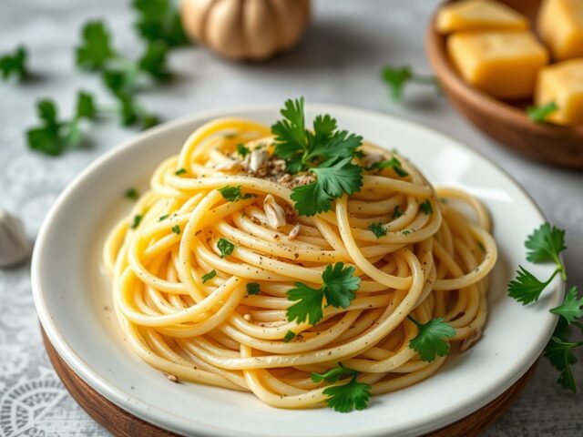 Pasta met ansjovis — AI-gegenereerde illustratie