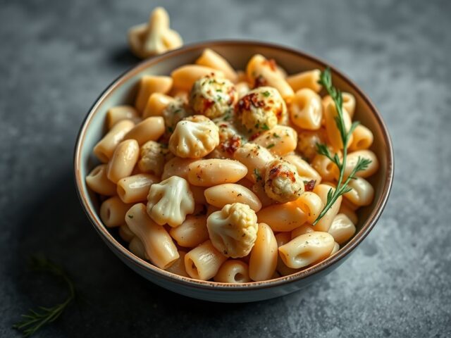 Pasta met Bloemkoolsaus en Kreeft — AI-gegenereerde illustratie