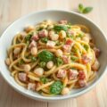 Pasta met bonen en pesto