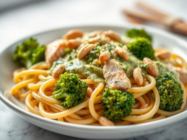Pasta met broccoli en romige pestosaus