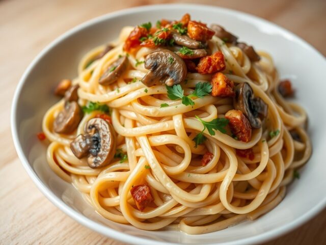 Pasta met champignons