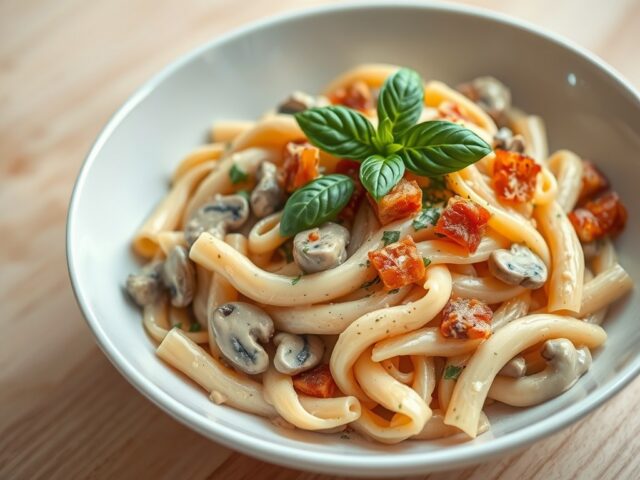 Pasta met champignons