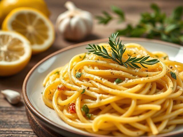 Pasta met citroen — AI-gegenereerde illustratie