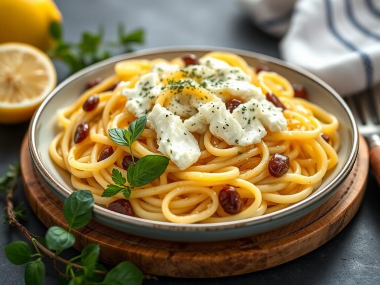 Pasta met citroen, ricotta en doperwtjes