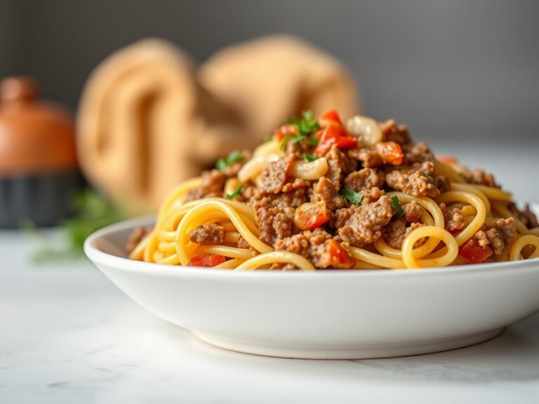 Pasta met gehaktkruidensaus