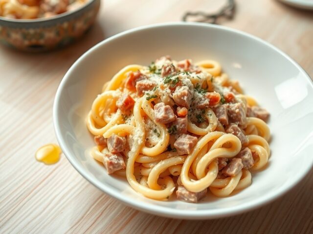 Pasta met Ham-Kaas saus