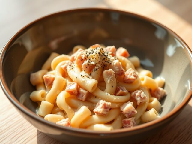 Pasta met ham-kaassaus