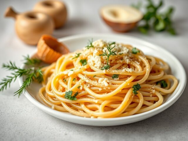 Pasta met Lam,Mint en Pecorino Kaas