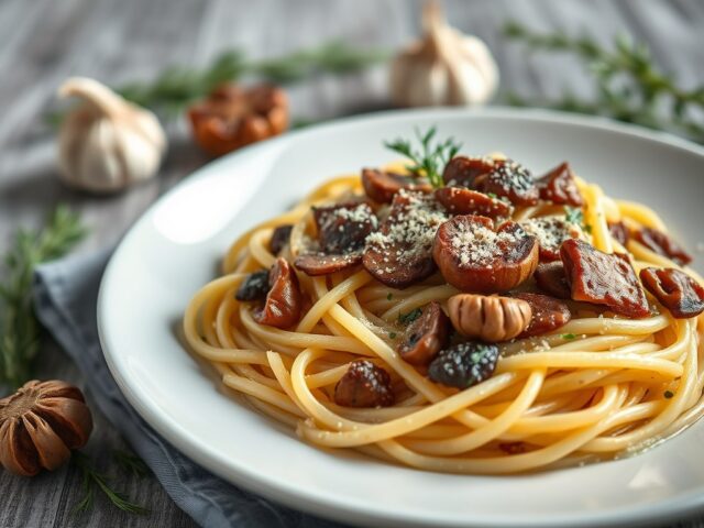 Pasta met Porcini — AI-gegenereerde illustratie
