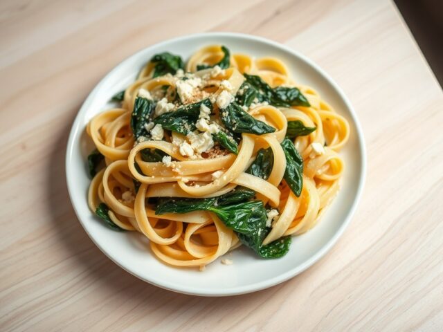pasta met spinazie